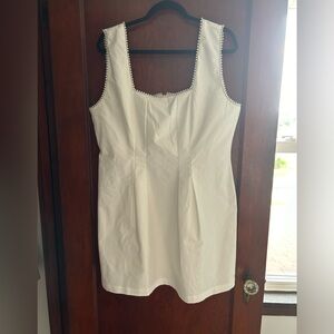 Lulus Pure Hearted White Pearl Square Neck Sleeveless Mini Dress
